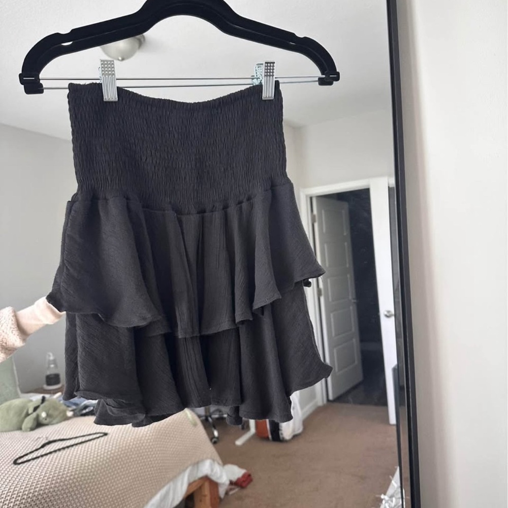 SHEIN Black Tiered Ruffle Skirt